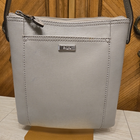 Lauren Ralph Lauren Handbags - Lauren Ralph Lauren Light Gray Leather Crossbody Bag